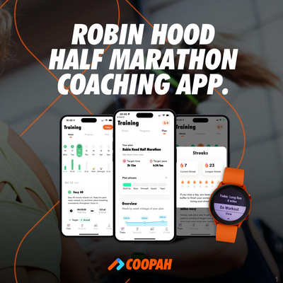 Coopah Half Marathon Coaching App and Robin Hood Half Marathon
